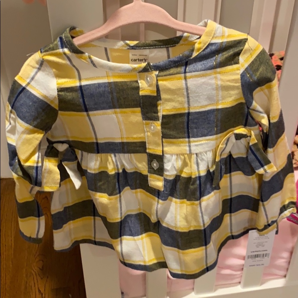 Yellow and blue plaid tunic